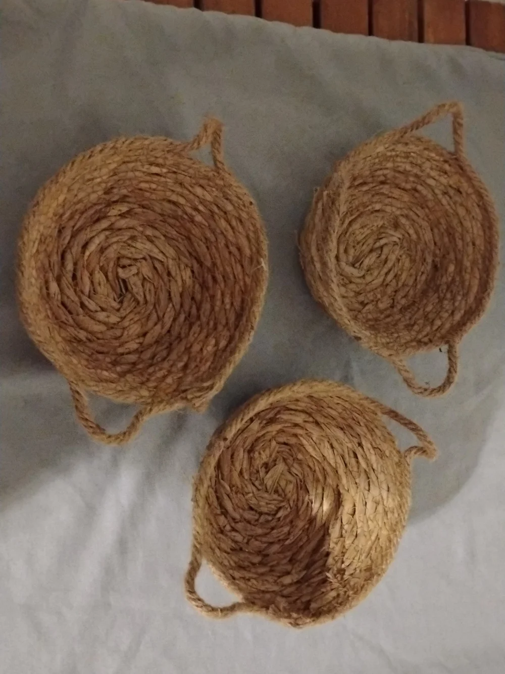 Natural Seagrass Round Basket Set - Brown